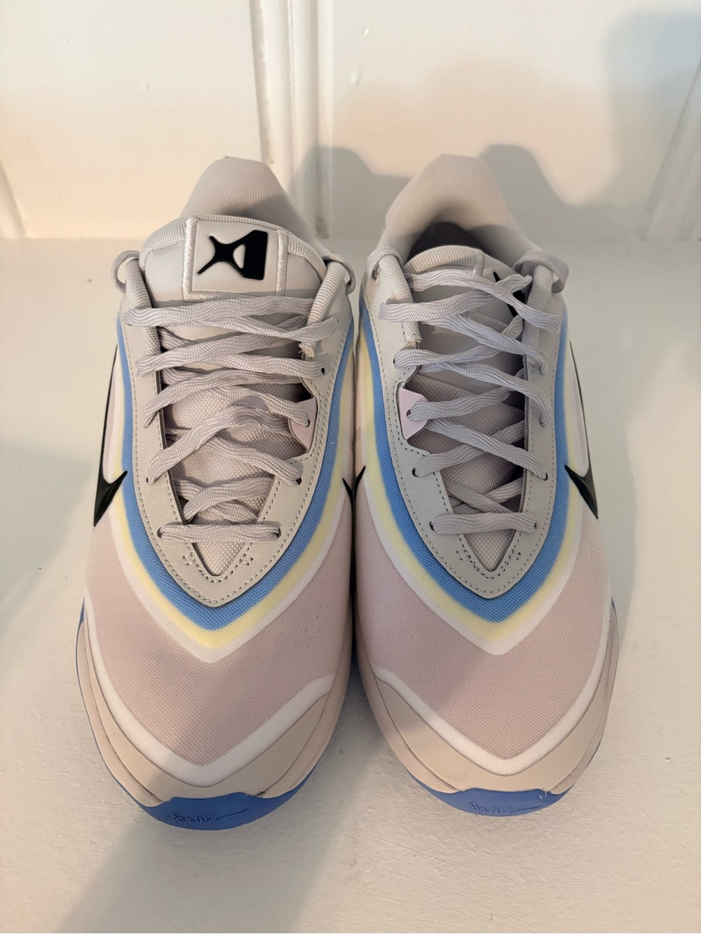 Nike Low-Top Pastel Gradient Sneakers - Light Gray, Blue, Yellow
